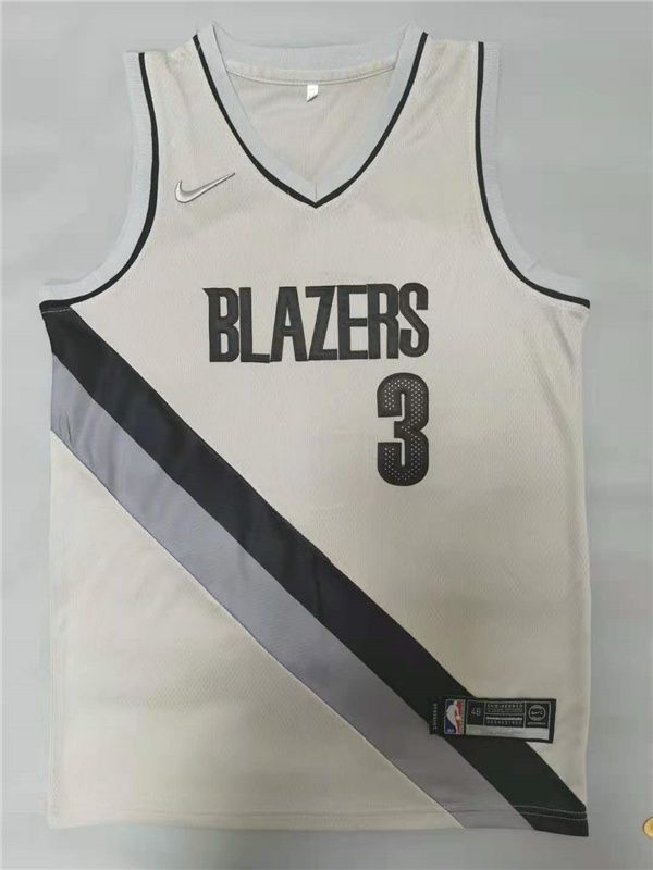 Men Portland Trail Blazers #3 Mccollum Cream 2021 Nike Game NBA Jerseys